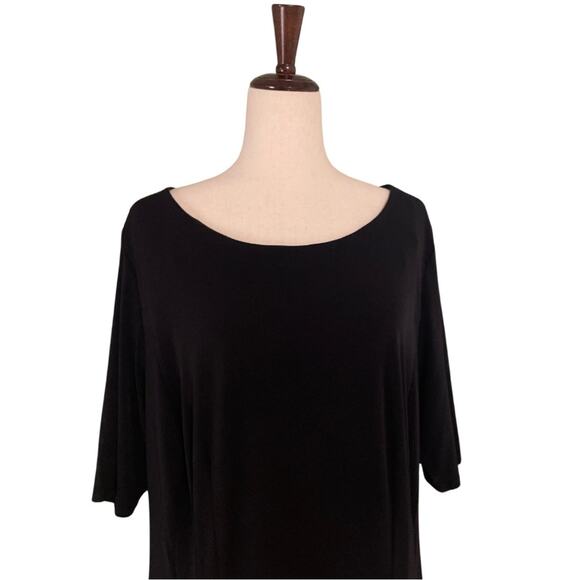 Connected Apparel Women's Plus Little Black Dress Jersey Pockets Comfy size 18W - Picture 4 of 9
